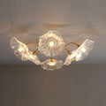 Lotus Leaf Glass Ceiling Light Vintage Design-Lighting > Ceiling Lights-casanuva-Clear-D100*H26cm-6Heads-casanuva