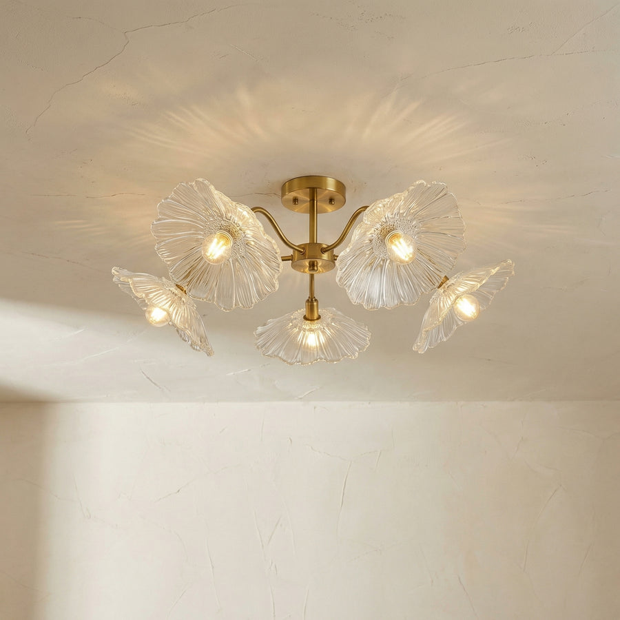 Lotus Leaf Glass Ceiling Light Vintage Design-Lighting > Ceiling Lights-casanuva-casanuva