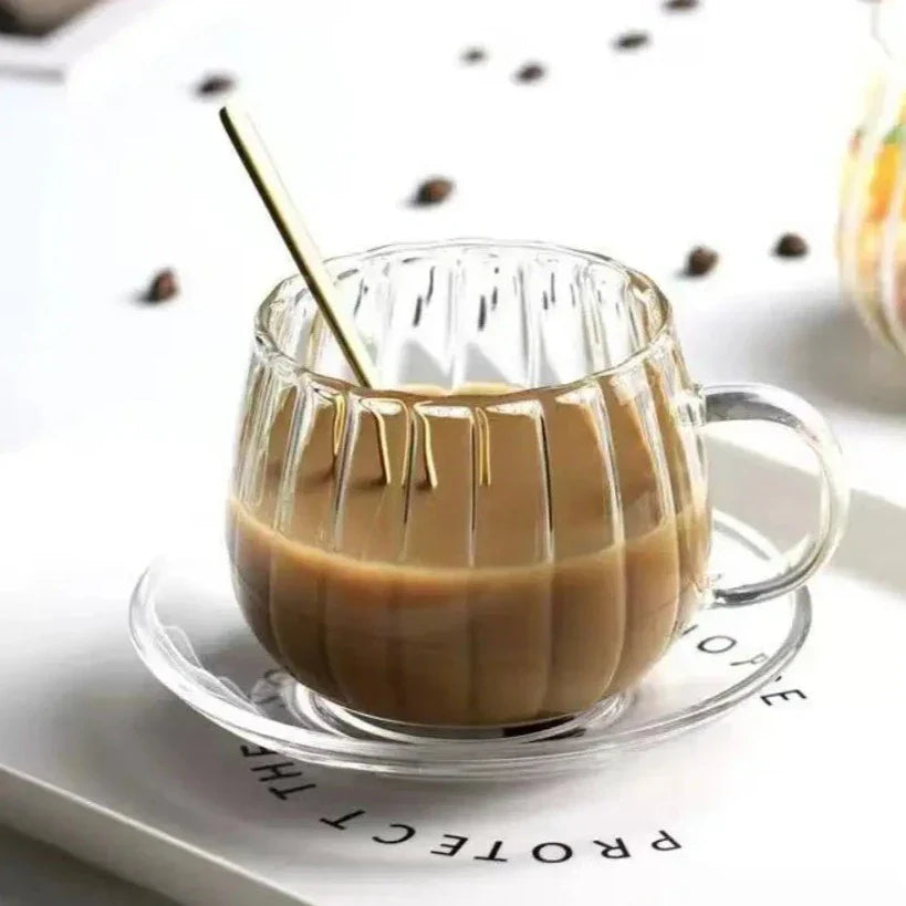 Luxe Glass Mug Set Handmade Coffee Mugs for Stylish Moments-Kitchen & Dining > Tableware-casanuva-casanuva
