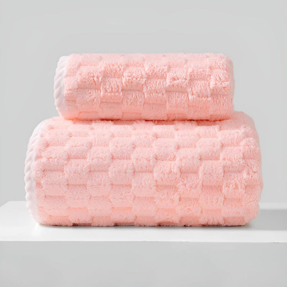 Luxury Bath Towel Set Soft Polar Comfort for a Stylish Bathroom-Bedding & Bath > Bath Towels-casanuva-Pink-35 × 75 cm + 85 × 150 cm-casanuva