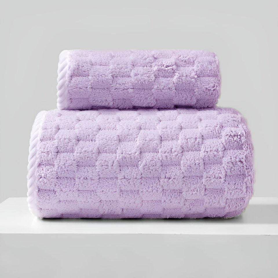Luxury Bath Towel Set Soft Polar Comfort for a Stylish Bathroom-Bedding & Bath > Bath Towels-casanuva-Violet-35 × 75 cm + 85 × 150 cm-casanuva