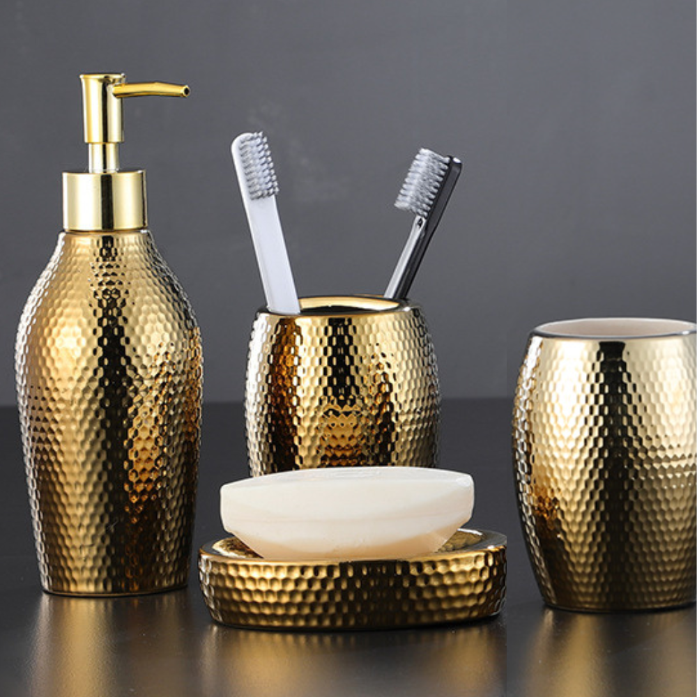 Luxury Bathroom Accessory Set 4-Piece Stylish Design-Bedding & Bath > Bathroom Accessories-casanuva-casanuva
