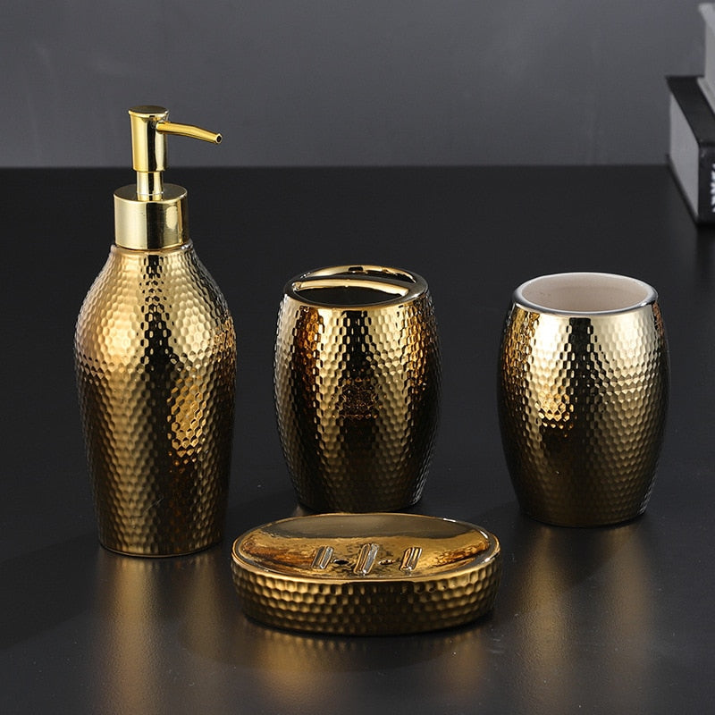 Luxury Bathroom Accessory Set 4-Piece Stylish Design-Bedding & Bath > Bathroom Accessories-casanuva-casanuva