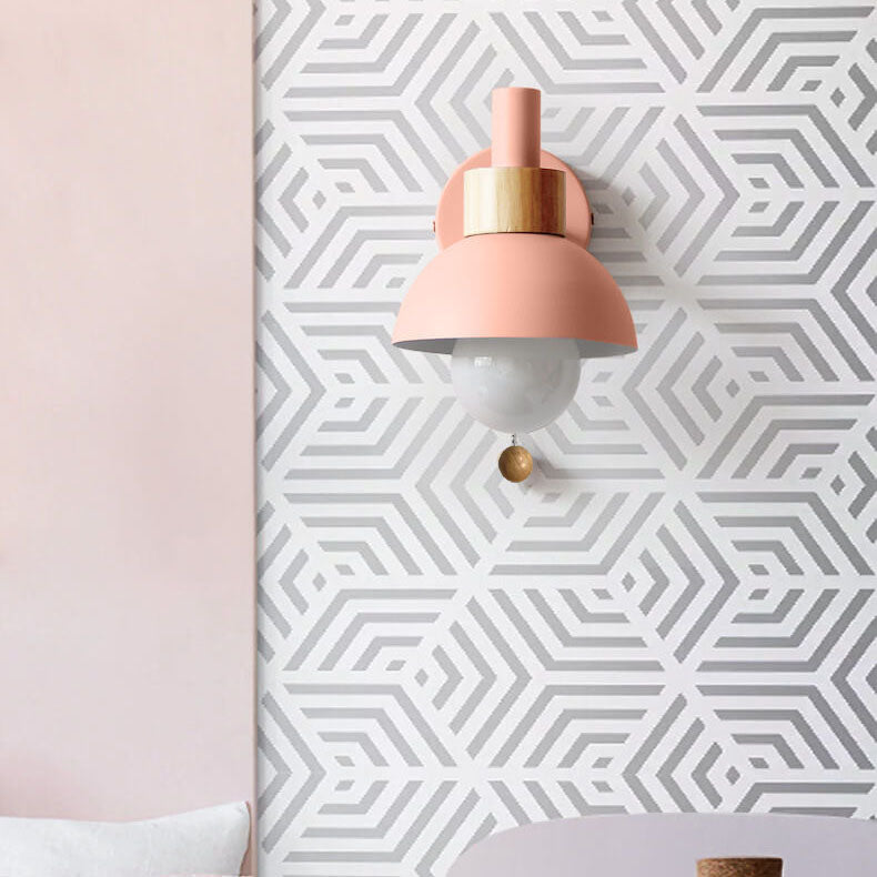 Macaron Globe 1-Light Wall Sconce Lamp-Lighting > Wall Lights-casanuva-Berry Pink-100V-120V-casanuva