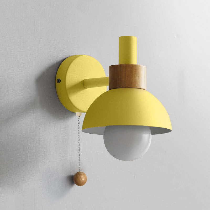 Macaron Globe 1-Light Wall Sconce Lamp-Lighting > Wall Lights-casanuva-Lemon yellow-100V-120V-casanuva