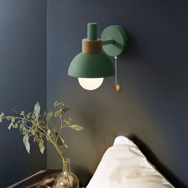 Macaron Globe 1-Light Wall Sconce Lamp-Lighting > Wall Lights-casanuva-Mustard green-100V-120V-casanuva