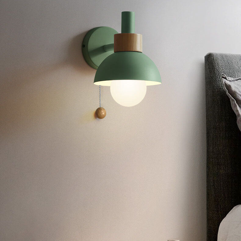 Macaron Globe 1-Light Wall Sconce Lamp-Lighting > Wall Lights-casanuva-Mustard green-220V-240V-casanuva