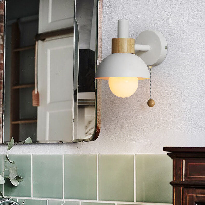 Macaron Globe 1-Light Wall Sconce Lamp-Lighting > Wall Lights-casanuva-Sand White-100V-120V-casanuva