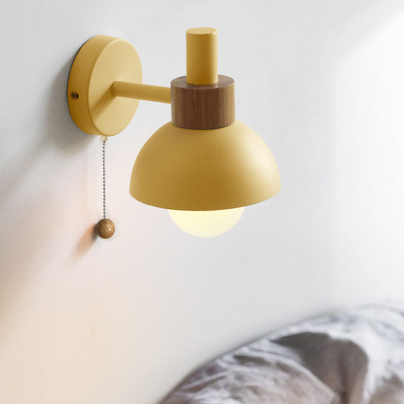 Macaron Globe 1-Light Wall Sconce Lamp-Lighting > Wall Lights-casanuva-Wheat yellow-100V-120V-casanuva