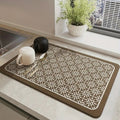 Mandala Dish Drying Mat Washable Microfiber Absorbent Kitchen Accessory-Kitchen & Dining > Kitchen Mats-casanuva-Beige-12"x16"-casanuva