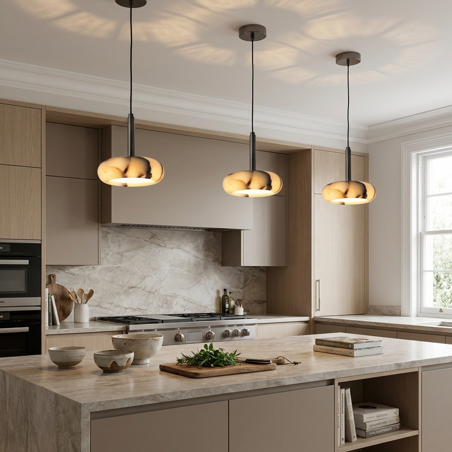 Marble Bowl Pendant Light-Lighting > Chandeliers & Pendant Lights-casanuva-casanuva