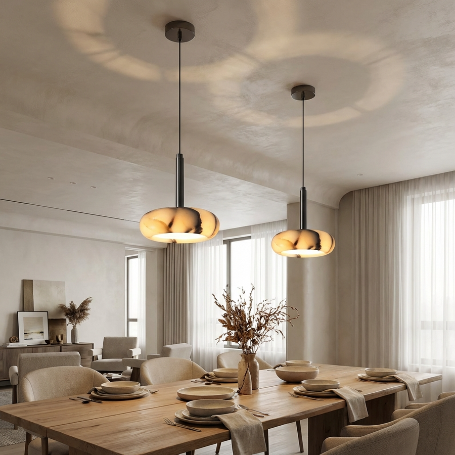 Marble Bowl Pendant Light-Lighting > Chandeliers & Pendant Lights-casanuva-casanuva