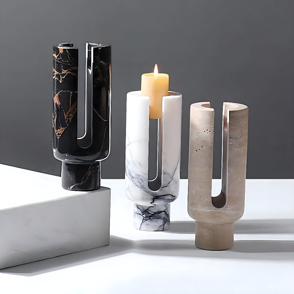 Marble Candle Holder Eclipse Design-Home Decor > Candle Holders-casanuva-casanuva