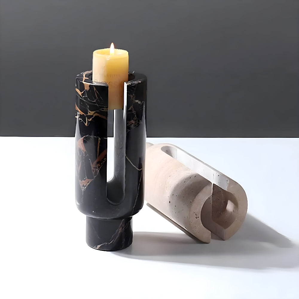Marble Candle Holder Eclipse Design-Home Decor > Candle Holders-casanuva-casanuva