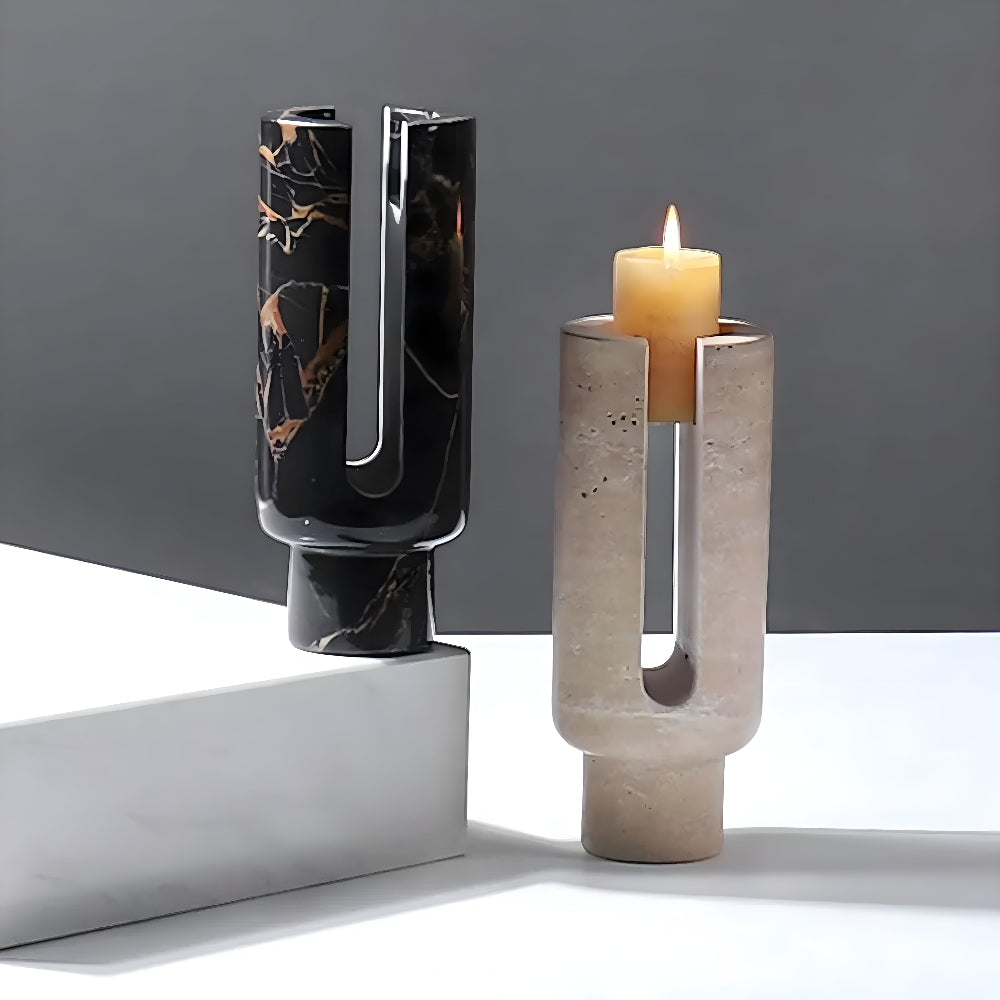 Marble Candle Holder Eclipse Design-Home Decor > Candle Holders-casanuva-casanuva