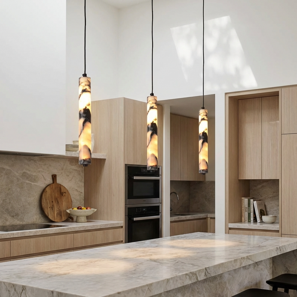 Marble Cylinder Pendant Light-Lighting > Chandeliers & Pendant Lights-casanuva-casanuva