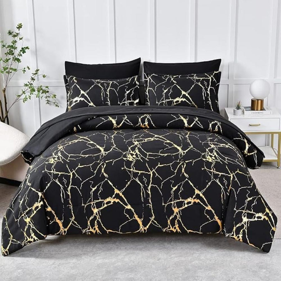 Marble Duvet Cover Set Premium Quality-Bedding & Bath > Bedding Sets-casanuva-Black-Twin-casanuva