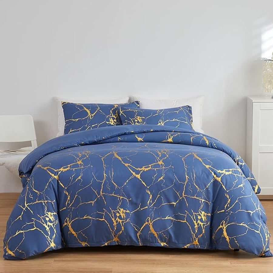 Marble Duvet Cover Set Premium Quality-Bedding & Bath > Bedding Sets-casanuva-Blue-Twin-casanuva