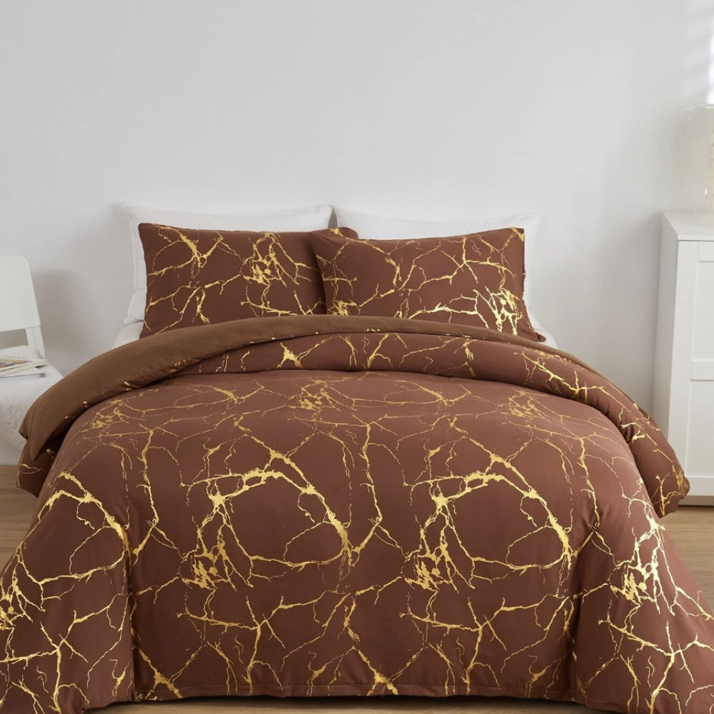 Marble Duvet Cover Set Premium Quality-Bedding & Bath > Bedding Sets-casanuva-Brown-Twin-casanuva