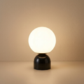 Marble Glass Table Lamp Round Design-Lighting > Table Lamps-casanuva-Black Marble-casanuva