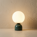 Marble Glass Table Lamp Round Design-Lighting > Table Lamps-casanuva-Dark Green Marble-casanuva