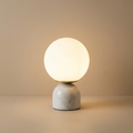 Marble Glass Table Lamp Round Design-Lighting > Table Lamps-casanuva-White Marble-casanuva
