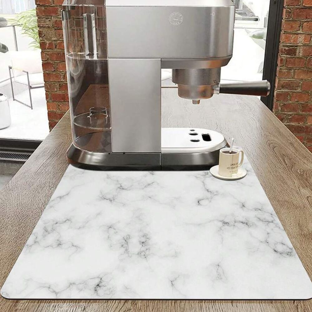 Marble Print Dish Drying Mat Washable and Absorbent-Kitchen & Dining > Kitchen Mats-casanuva-casanuva