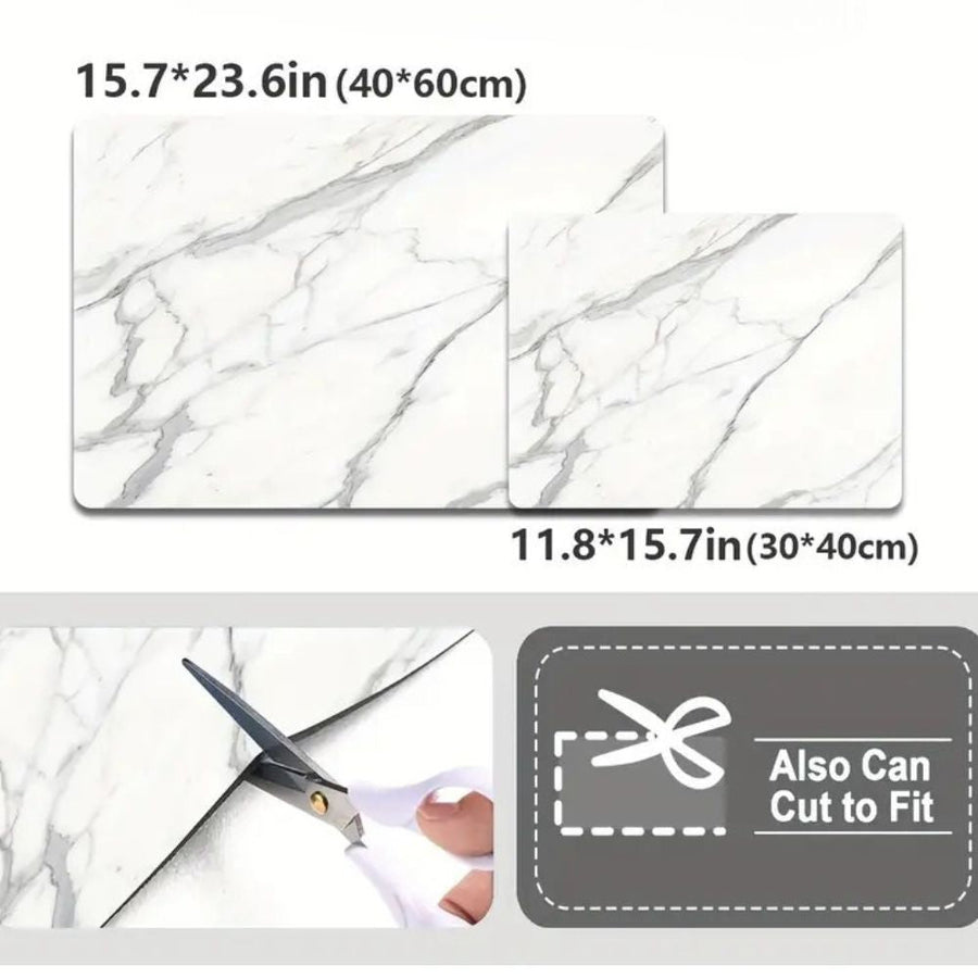 Marble Print Dish Drying Mat Washable and Absorbent-Kitchen & Dining > Kitchen Mats-casanuva-casanuva