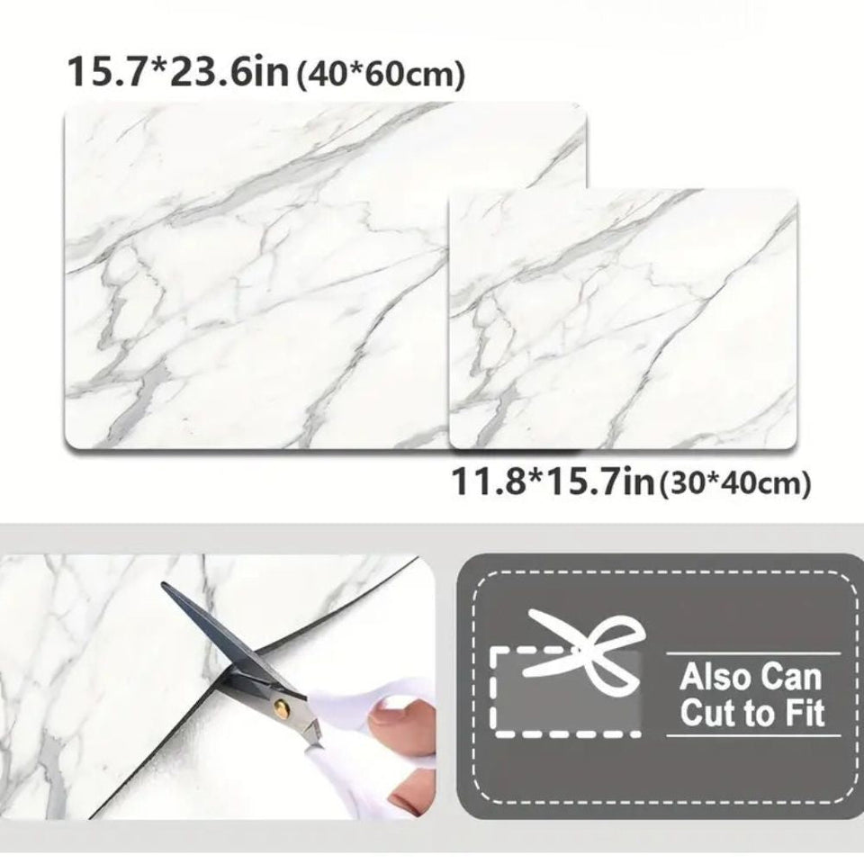 Marble Print Dish Drying Mat Washable and Absorbent-Kitchen & Dining > Kitchen Mats-casanuva-casanuva