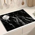 Marble Print Dish Drying Mat Washable and Absorbent-Kitchen & Dining > Kitchen Mats-casanuva-casanuva