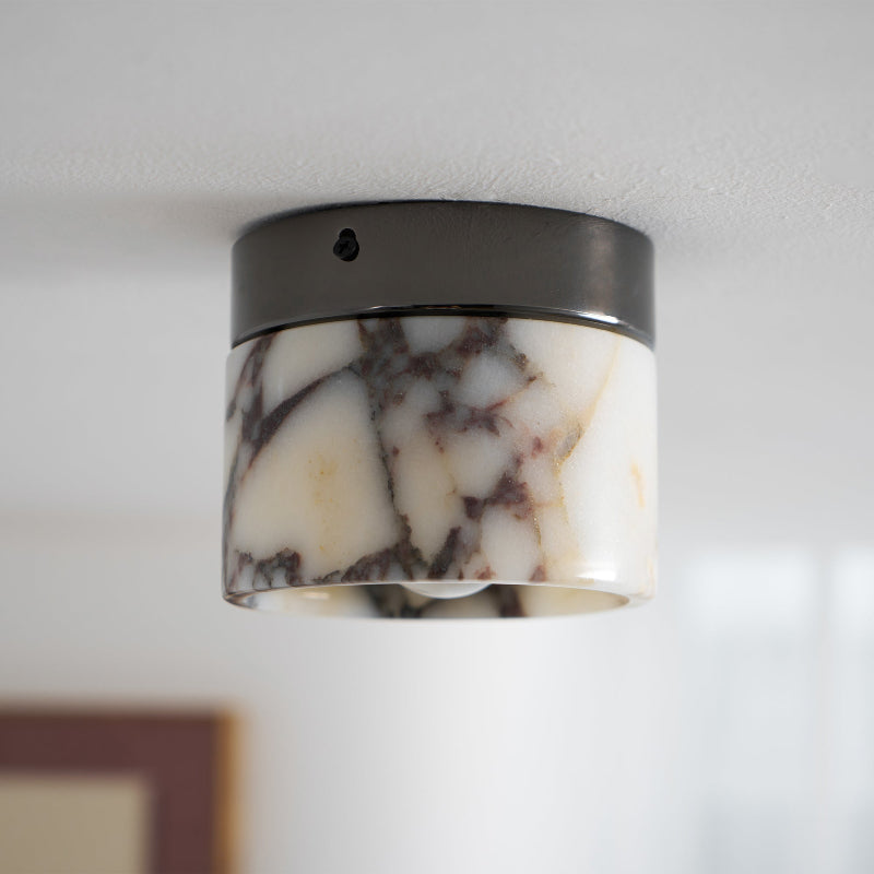 Marble Round Ceiling Light Fixture-Lighting > Ceiling Lights-casanuva-12cmx13cm-White Marble-casanuva
