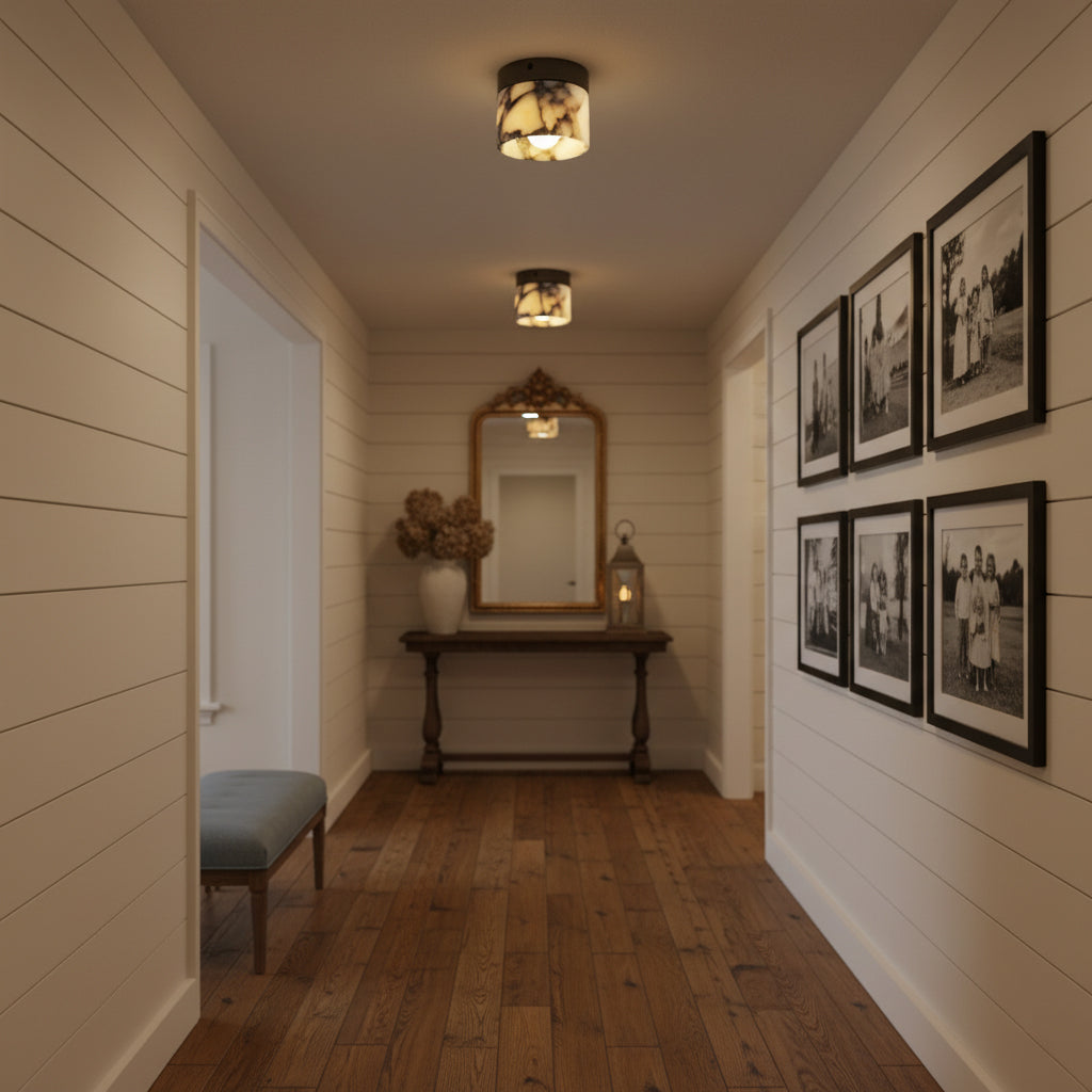 Marble Round Ceiling Light Fixture-Lighting > Ceiling Lights-casanuva-casanuva