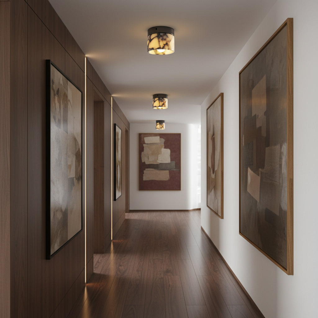 Marble Round Ceiling Light Fixture-Lighting > Ceiling Lights-casanuva-casanuva