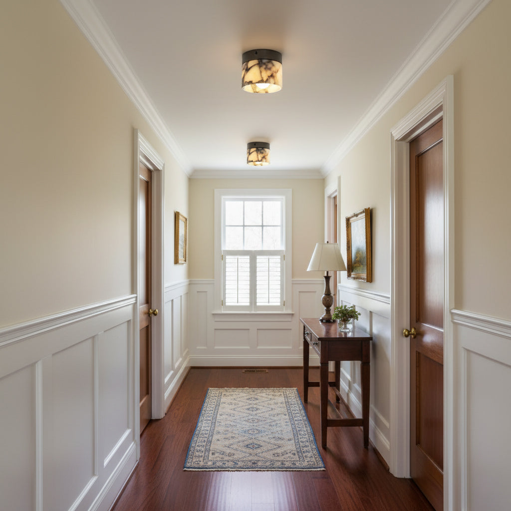 Marble Round Ceiling Light Fixture-Lighting > Ceiling Lights-casanuva-casanuva
