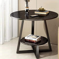 Marble Side Table Lightweight Compact Modern Accent Furniture-Furniture > Side Tables-casanuva-Black-casanuva
