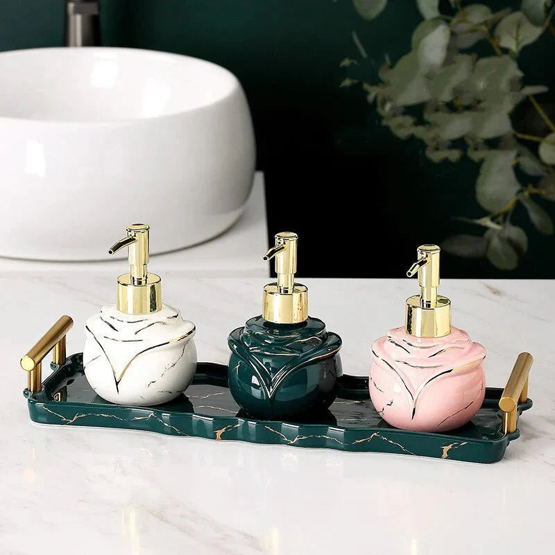 Marble Soap Dispenser Elegant Bathroom Accessory-Bedding & Bath > Bathroom Accessories-casanuva-casanuva