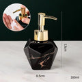 Marble Soap Dispenser Elegant Bathroom Accessory-Bedding & Bath > Bathroom Accessories-casanuva-Black - Geometrical Shape-casanuva