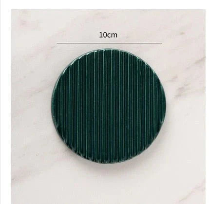 Marble Soap Dispenser Elegant Bathroom Accessory-Bedding & Bath > Bathroom Accessories-casanuva-Dark Green Round Coaster-casanuva