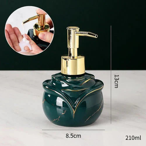 Marble Soap Dispenser Elegant Bathroom Accessory-Bedding & Bath > Bathroom Accessories-casanuva-Green - Rose Shape-casanuva