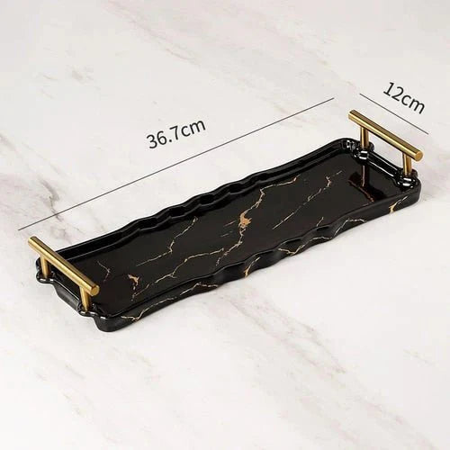 Marble Soap Dispenser Elegant Bathroom Accessory-Bedding & Bath > Bathroom Accessories-casanuva-Marble Black Tray-casanuva