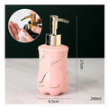 Marble Soap Dispenser Elegant Bathroom Accessory-Bedding & Bath > Bathroom Accessories-casanuva-Pink - Rounded Shape-casanuva