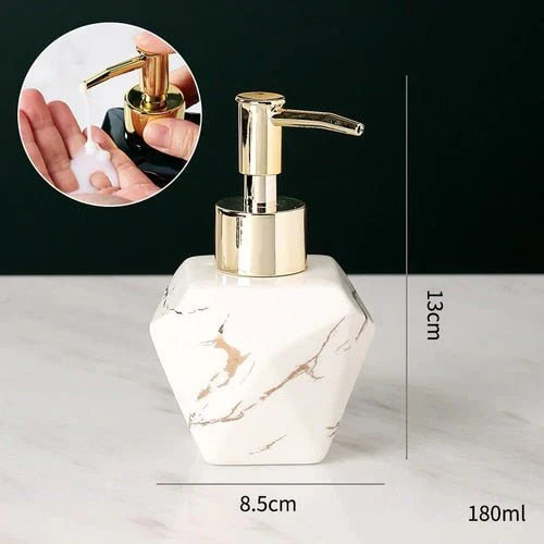 Marble Soap Dispenser Elegant Bathroom Accessory-Bedding & Bath > Bathroom Accessories-casanuva-White - Geometrical Shape-casanuva
