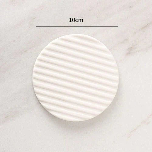 Marble Soap Dispenser Elegant Bathroom Accessory-Bedding & Bath > Bathroom Accessories-casanuva-White Round Coaster-casanuva