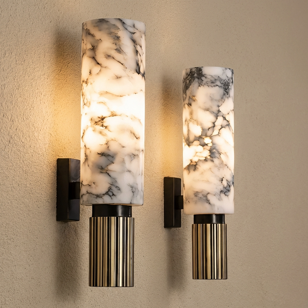 Marble and Brass Wall Light-Lighting > Wall Lights-casanuva-casanuva