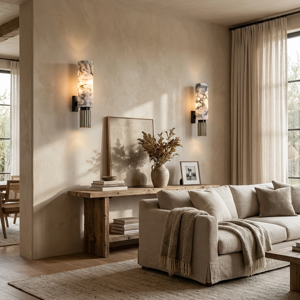 Marble and Brass Wall Light-Lighting > Wall Lights-casanuva-casanuva