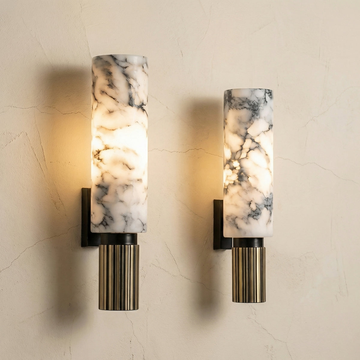 Marble and Brass Wall Light-Lighting > Wall Lights-casanuva-casanuva