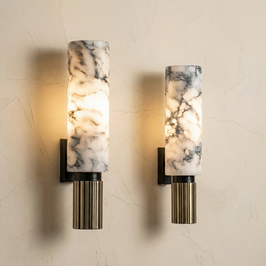 Marble and Brass Wall Light-Lighting > Wall Lights-casanuva-casanuva