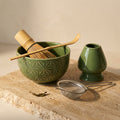 Matcha Set Green Ceramic 500ml with Bamboo Accessories 5 Piece-Kitchen & Dining > Coffee & Tea-casanuva-casanuva