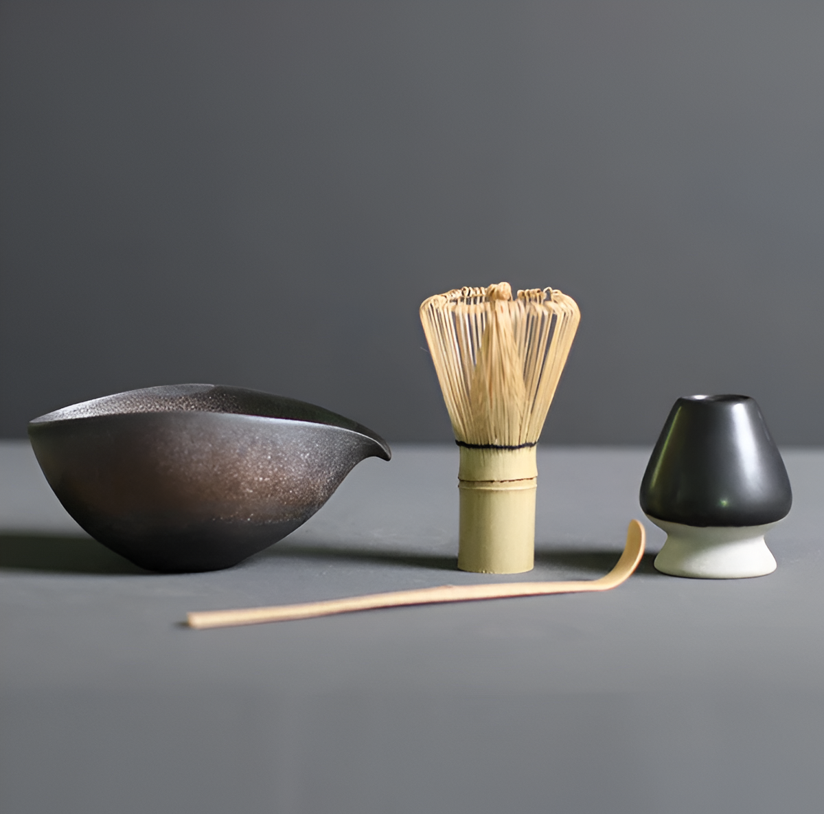 Matcha Tea Set 4-Piece Bamboo and Ceramic Handcrafted Sustainable-Kitchen & Dining > Coffee & Tea-casanuva-casanuva