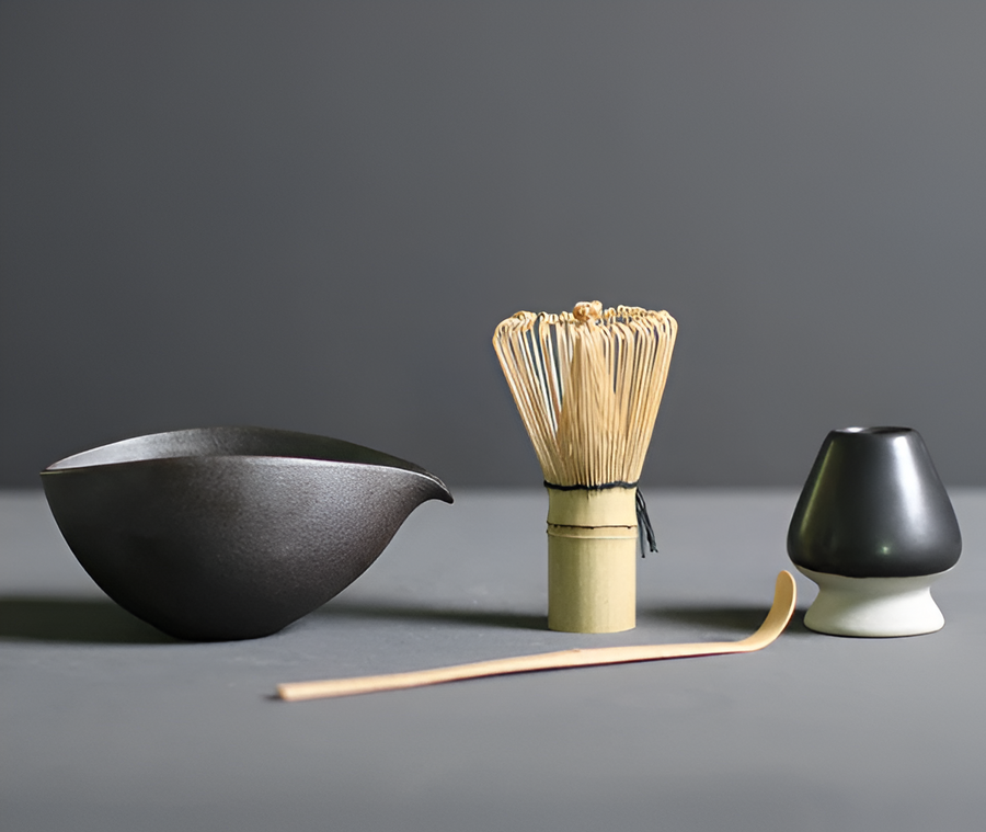 Matcha Tea Set 4-Piece Bamboo and Ceramic Handcrafted Sustainable-Kitchen & Dining > Coffee & Tea-casanuva-casanuva